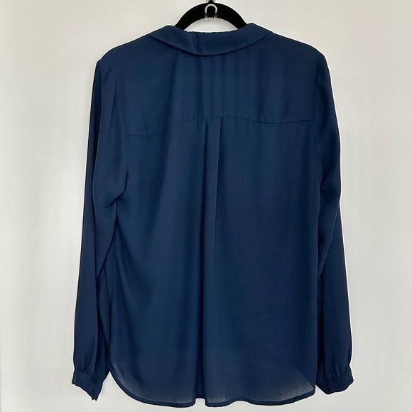 Daniel Rainn Navy Blue Adene Surplice Blouse - Picture 7 of 7